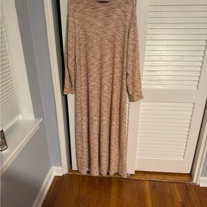 Old Navy Long Sleeve Knit Dress in Tan